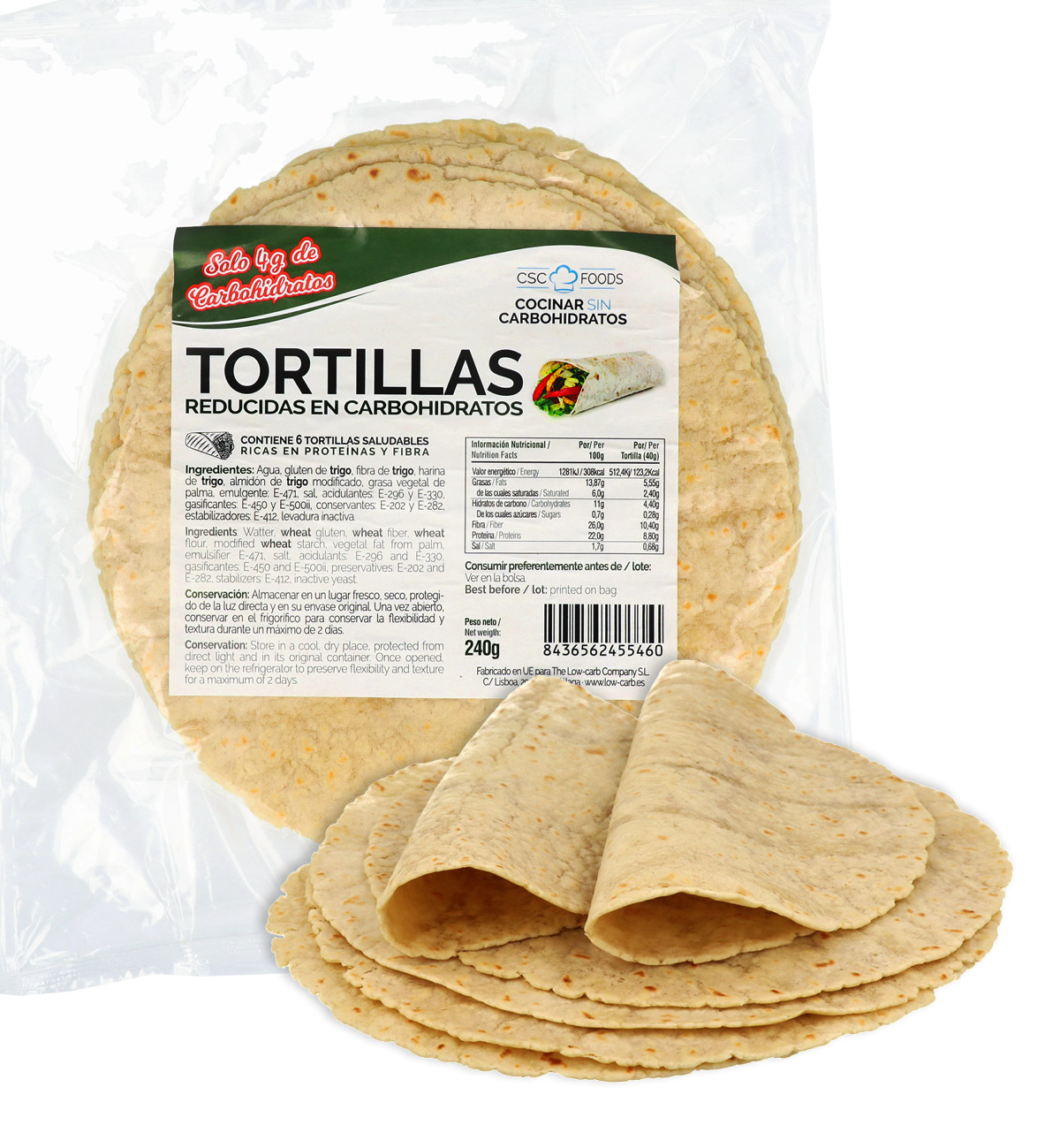 Tortillas Reducida en Carbohidratos